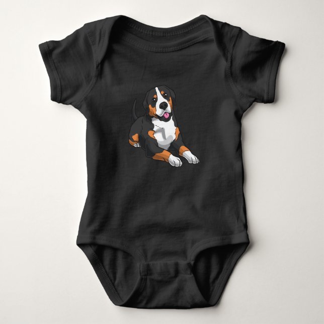 Greater Swiss Mountain Dog Baby Strampler (Vorderseite)