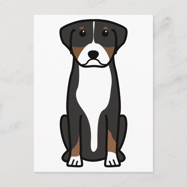 Greater Swiss Mountain Dog Cartoon Postkarte (Vorderseite)