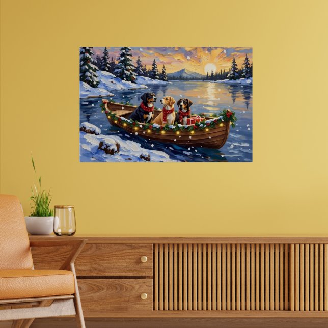 Greater Swiss Mountain Dog Christmas Boat Holiday Poster (Wohnzimmer 2)