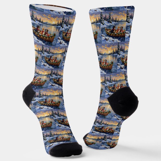 Greater Swiss Mountain Dog Christmas Boat Holiday Socken (Gewinkelt)