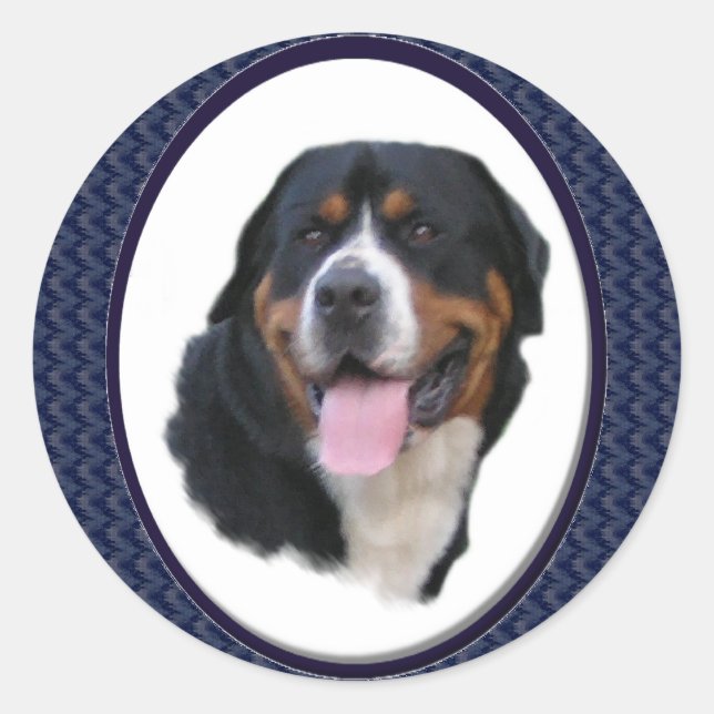 Greater Swiss Mountain Dog Geschenke Runder Aufkleber (Vorderseite)
