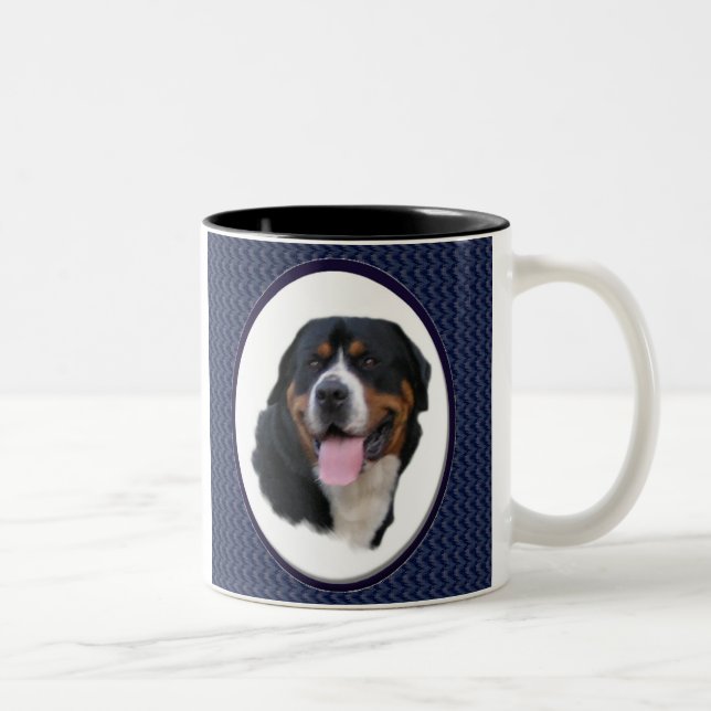 Greater Swiss Mountain Dog Geschenke Zweifarbige Tasse (Rechts)