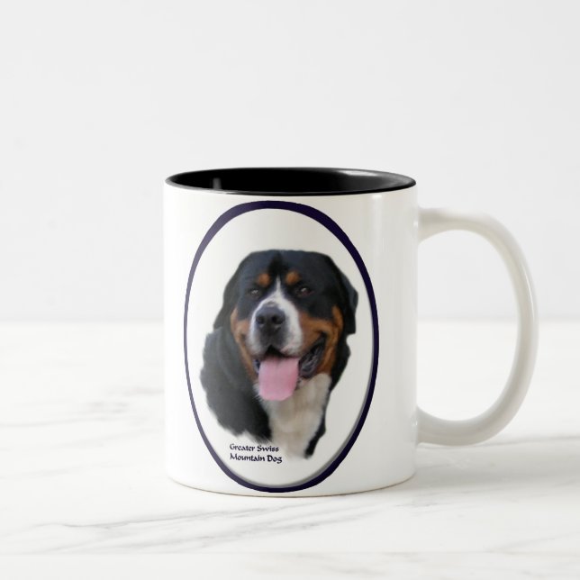 Greater Swiss Mountain Dog Geschenke Zweifarbige Tasse (Rechts)