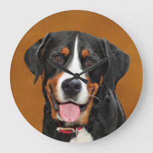 Greater Swiss Mountain Dog Große Wanduhr