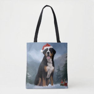 Greater Swiss Mountain Dog in Snow Christmas