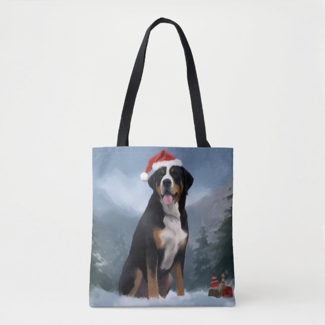 Greater Swiss Mountain Dog in Snow Christmas (Vorderseite)