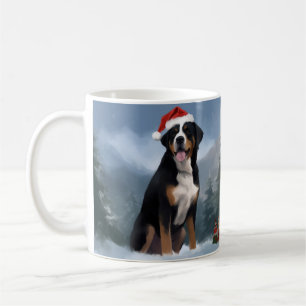 Greater Swiss Mountain Dog in Snow Christmas Kaffeetasse