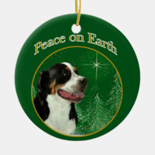 Greater Swiss Mountain Dog Peace Keramik Ornament