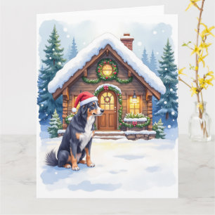 Greater Swiss Mountain Dog Schneehütte Santa Hut Karte