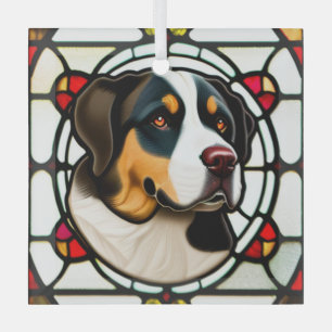 Greater Swiss Mountain Dog "Stetted Glass" Ornament Aus Glas