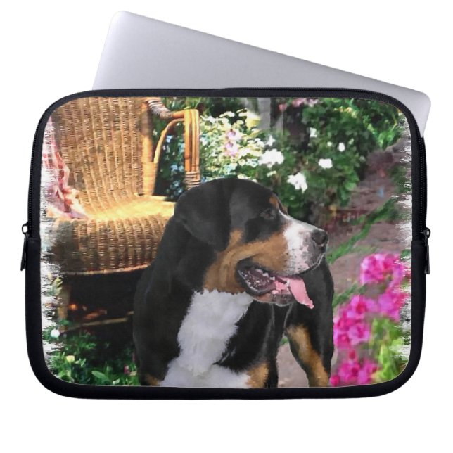 Greater Swiss Mountain Dog Summer Garden Laptopschutzhülle (Vorderseite)
