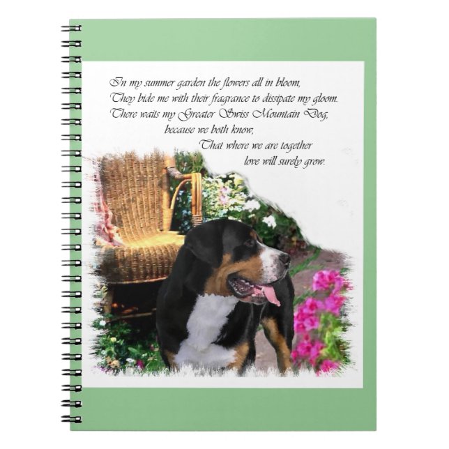 Greater Swiss Mountain Dog Summer Garden Notizblock (Vorderseite)