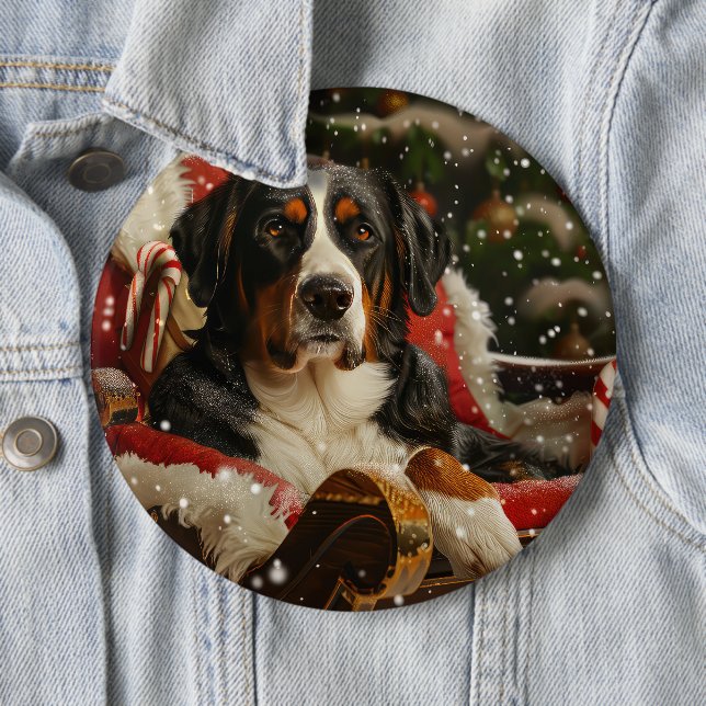 Greater Swiss Mountain Dog Weihnachten Button (Beispiel)