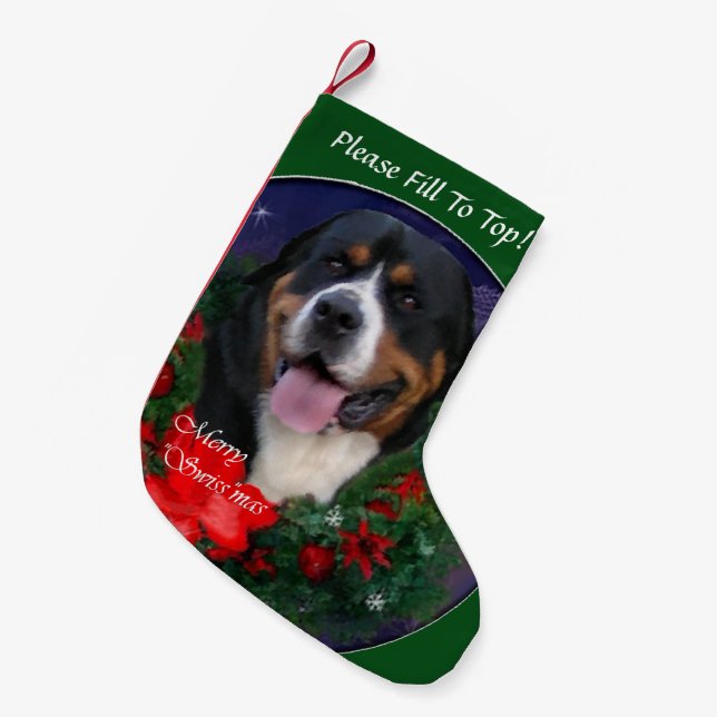 Greater Swiss Mountain Dog Weihnachten Kleiner Weihnachtsstrumpf (Vorderansicht (hängend))