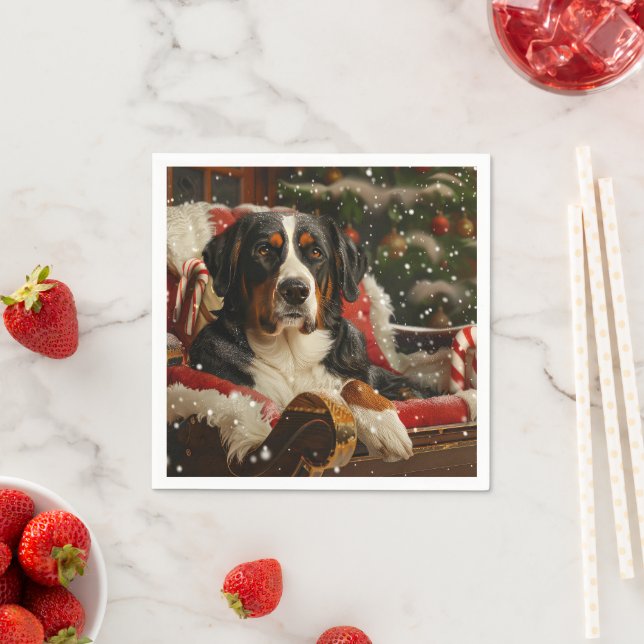 Greater Swiss Mountain Dog Weihnachten Serviette (Beispiel)