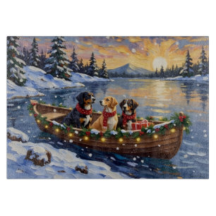 Greater Swiss Mountain Dog Weihnachtsboot Urlaub Schneidebrett