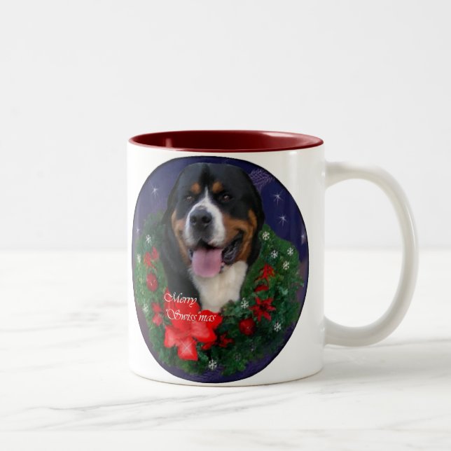 Greater Swiss Mountain Dog Weihnachtsgeschenke Zweifarbige Tasse (Rechts)