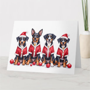 Greater Swiss Mountain Dog Weihnachtskleid Santa Karte