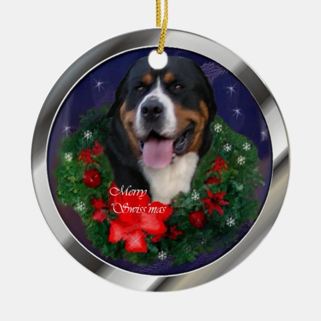 Greater Swiss Mountain Dog Weihnachtsschmuck (Vorne)