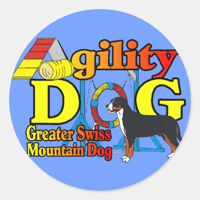 Greater Swiss Mountain Hund Agility Runder Aufkleber (Vorderseite)