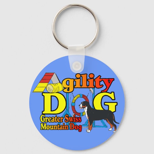 Greater Swiss Mountain Hund Agility Schlüsselanhänger (Vorderseite)