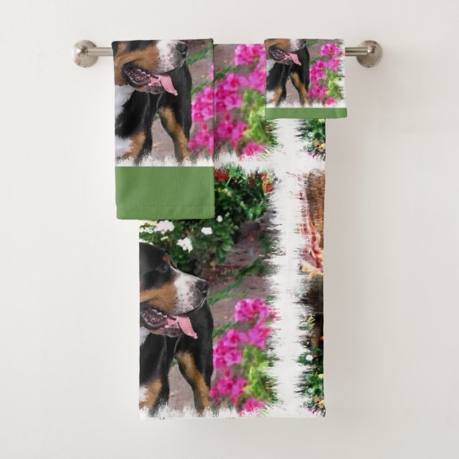Greater Swiss Mountain Hund Art Badhandtuch Set (Insitu)