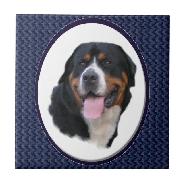 Greater Swiss Mountain Hund Art Fliese (Vorderseite)