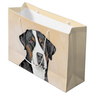 Greater Swiss Mountain Hund Gemälde - Original Ku Große Geschenktüte