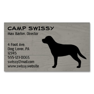 Greater Swiss Mountain Hund Silhouette Swissy Dog Magnetische Visitenkarte