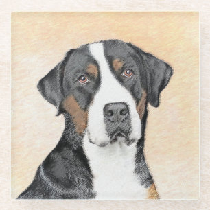 Greater Swiss Mountain Hunde Malerei - Originelle Glasuntersetzer