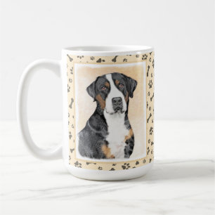 Greater Swiss Mountain Hunde Malerei - Originelle  Kaffeetasse