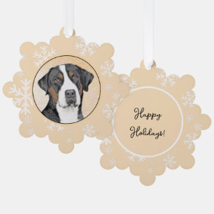 Greater Swiss Mountain Hunde Malerei - Originelle  Ornament Karte