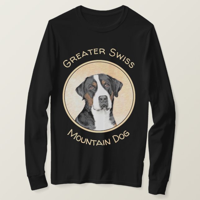 Greater Swiss Mountain Hunde Malerei - Originelle  T-Shirt (Design vorne)
