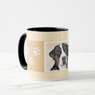 Greater Swiss Mountain Hunde Malerei - Originelle  Tasse