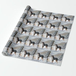 Greater Swiss Mountain Lass es schneien Weihnachte Geschenkpapier