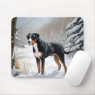 Greater Swiss Mountain Lass es schneien Weihnachte Mousepad