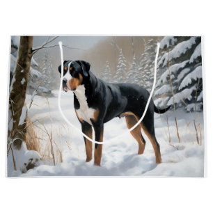 Greater Swiss Mountain Let It Snow Weihnachten Große Geschenktüte