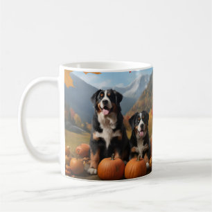 Greater Swiss Mountain Pup Herbstfreude Kürbis Kaffeetasse