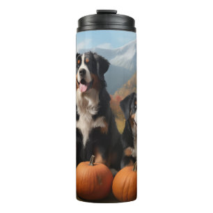 Greater Swiss Mountain Pup Herbstfreude Kürbis Thermosbecher