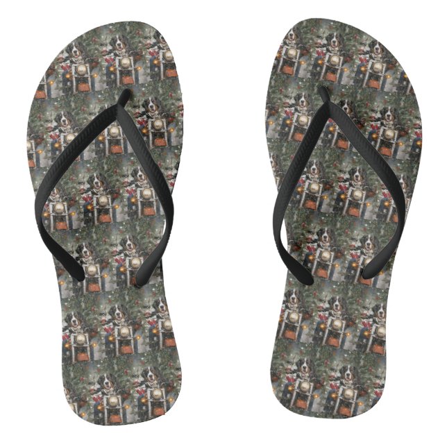 Greater Swiss Mountain Riding Motorrad Weihnachten Flip Flops (Fußbett)