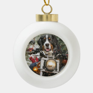 Greater Swiss Mountain Riding Motorrad Weihnachten Keramik Kugel-Ornament