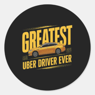 Greates Uber Driver Ever Vathers Day 1 Runder Aufkleber