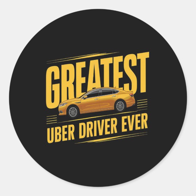 Greates Uber Driver Ever Vathers Day 1 Runder Aufkleber (Vorderseite)