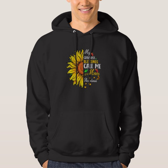 Greatest Blessings Call Me Mom And Receptionist Su Hoodie (Vorderseite)