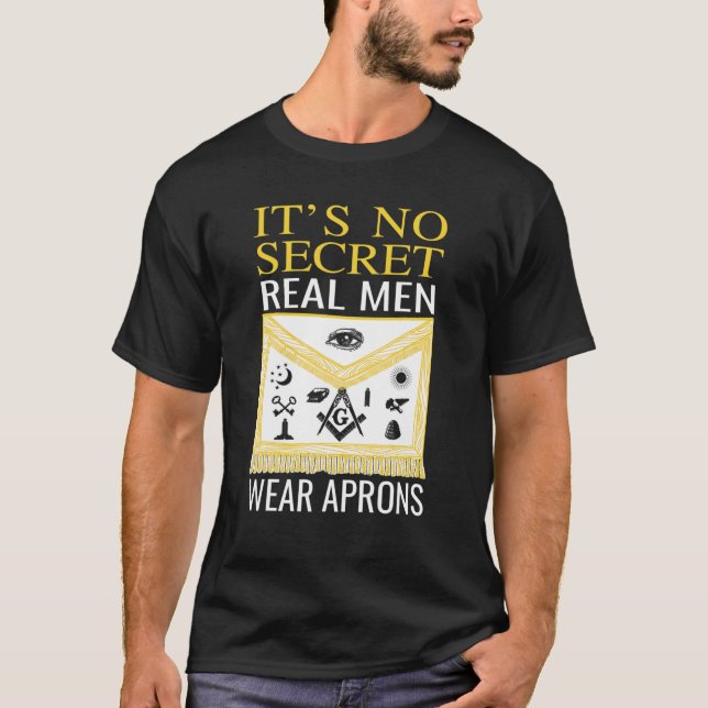 Greats Mason: Masonic Real Men Wear Schürze Vater' T-Shirt (Vorderseite)