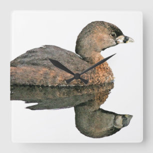 Grebe-Vogel-Wanduhr Quadratische Wanduhr