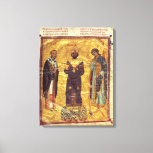Grec Coisl 79 f.2v Kaiser Nicephorus III Botaniat Leinwanddruck
