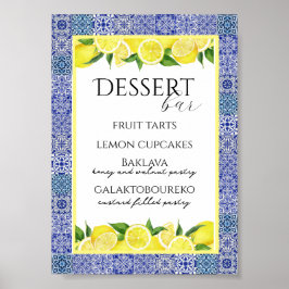 Grecian Blue und Lemon Dessert Bar Poster