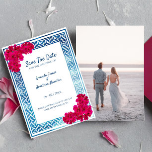 Grecian Elegance Custom Foto Save the Date Einladung