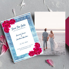 Grecian Elegance Custom Foto Save the Date Einladung